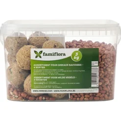 Famiflora Assortiment Voor Wilde Vogels - 2 Emmers - 6kg (2 X 3kg) - 4 Soorten Voer - Mixpakket