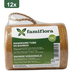 Famiflora Gevulde Voedersilo Voor Buitenvogels - 12 Stuks (3.6kg) - Bamboe - +/- 300g Per Stuk