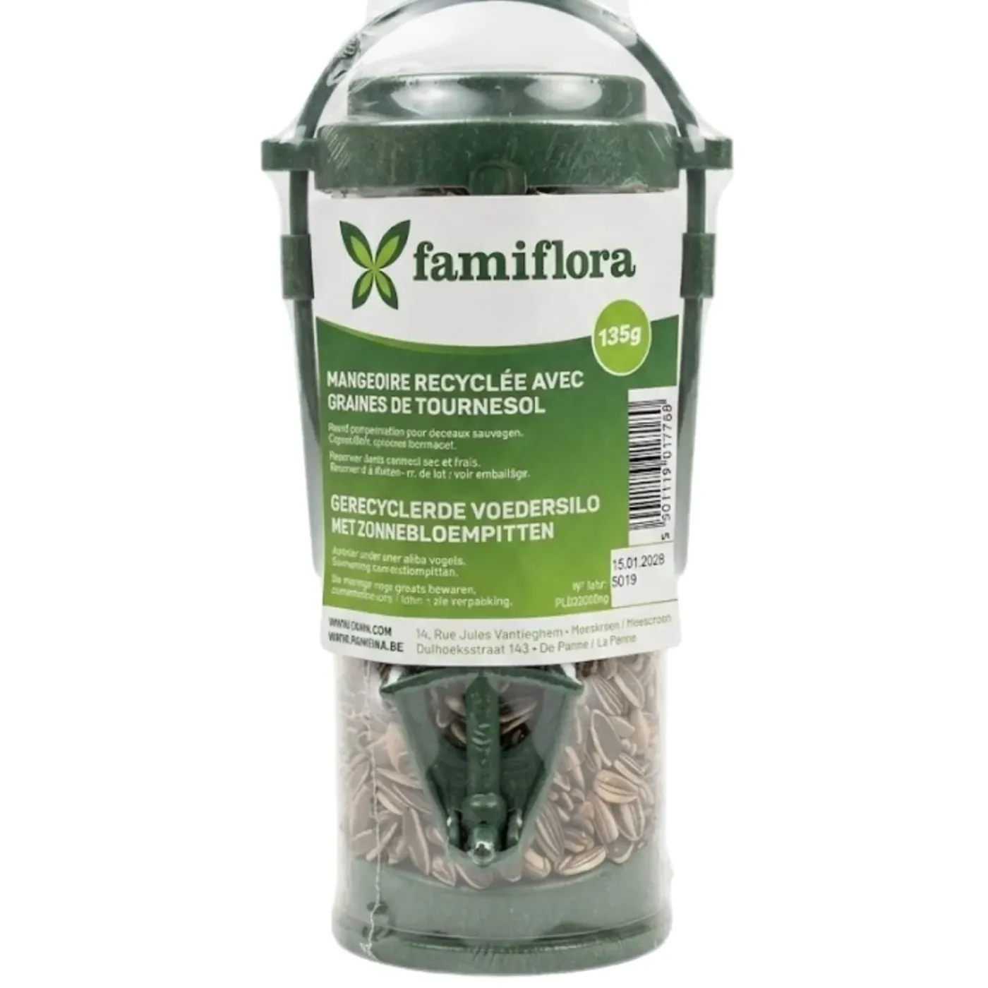 Famiflora Voedersilo Zonnebloempitten - 2 Stuks (270 Gram) - Gerecycleerd - Buitenvogels