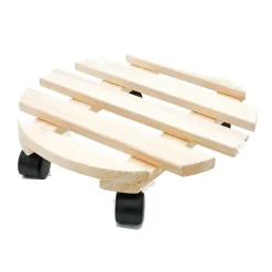 Fantastic Garden Plantenpot Trolley - Hout - Naturel - 30 X 30 Cm