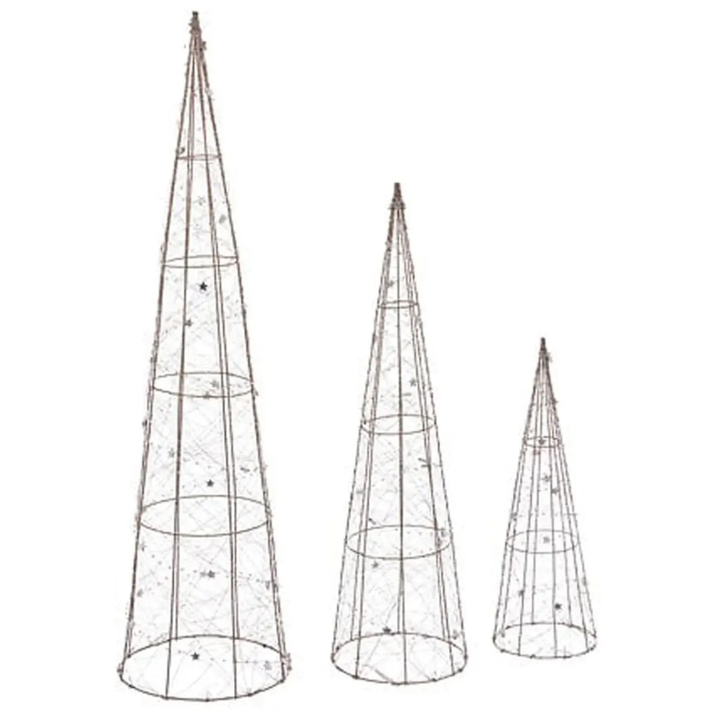 Fééric Lights and Christmas Feeric Christmas Led Kegel Kerstbomen - Set Van 3x St - Koper
