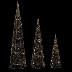 Fééric Lights and Christmas Feeric Christmas Led Kegel Kerstbomen - Set Van 3x St - Koper