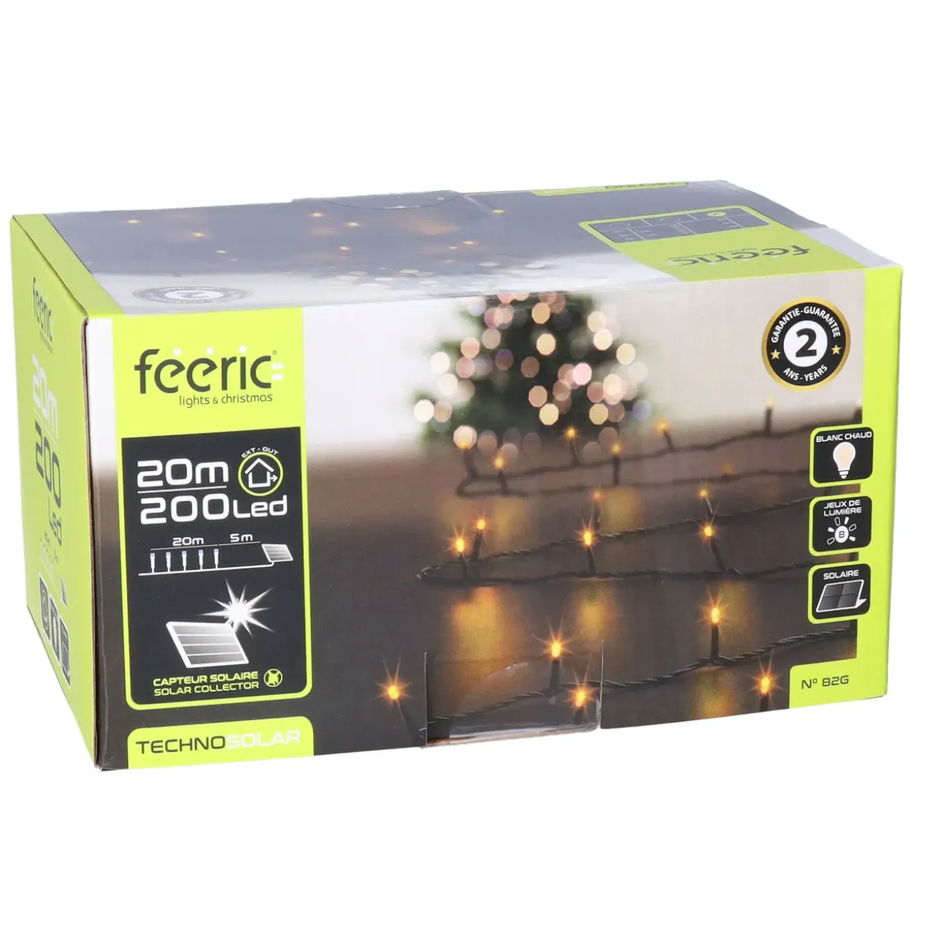 Feeric Lights Lichtsnoer - Warm Wit - 20m - 200 Leds - Solar