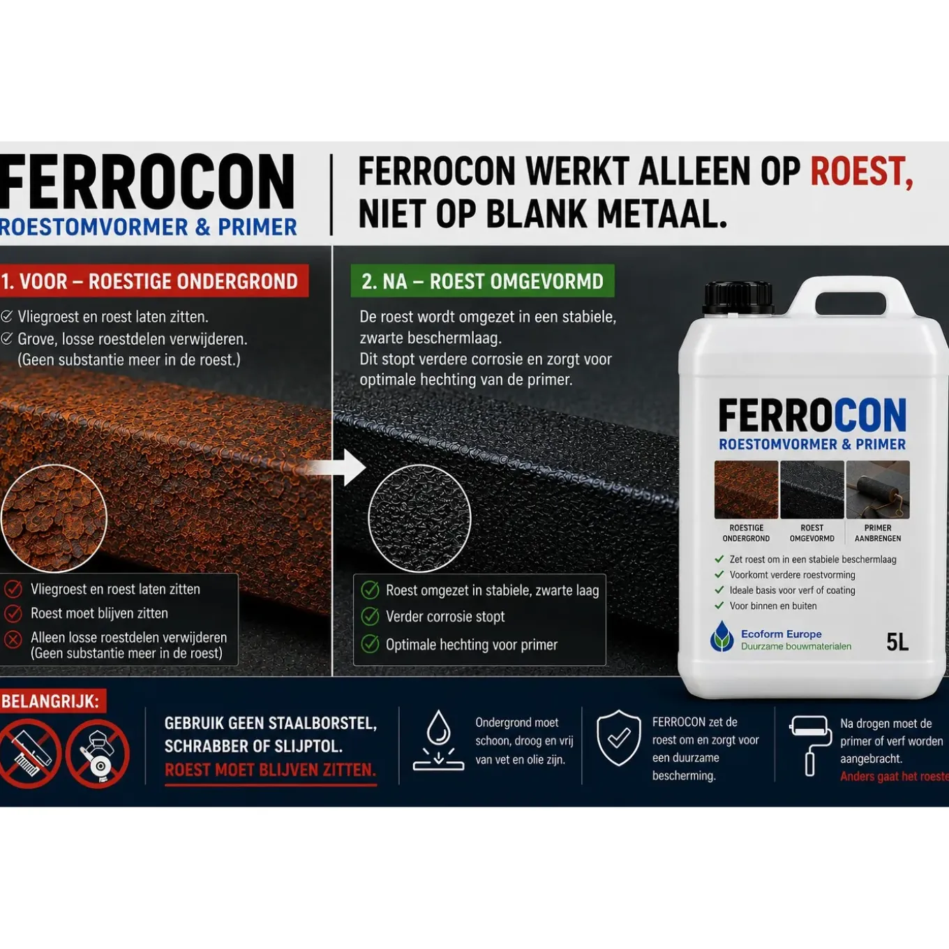 Ferrocon - Ontroester Roestomvormer - 5 Liter