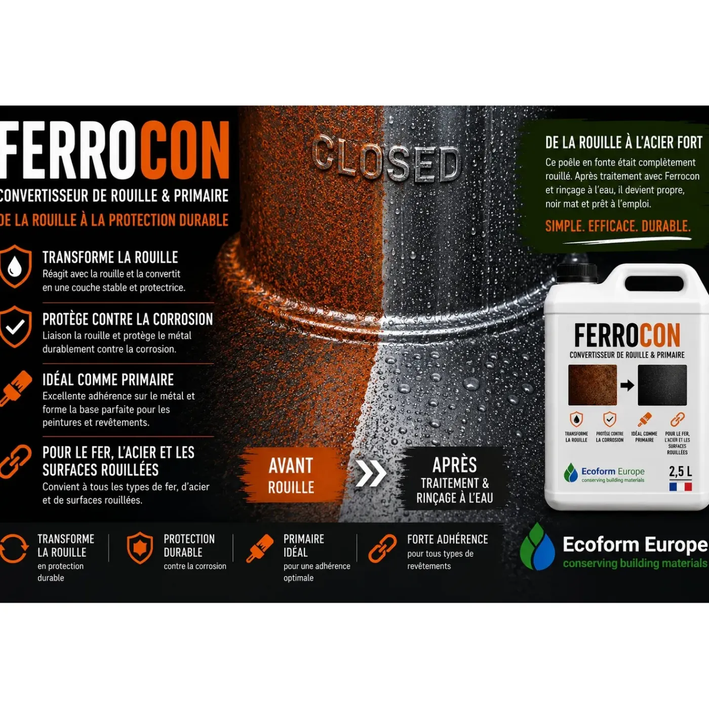 Ferrocon - Ontroester Roestomvormer - 25 Liter