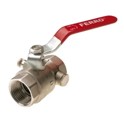Ferro hendel water kogelafsluiter 5/4" vrouwelijke met aftapklep