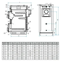Ferroli - Houtketel - Fsb Plus - Oranje - 1200 X 560 X 960 Mm - 35 Kw