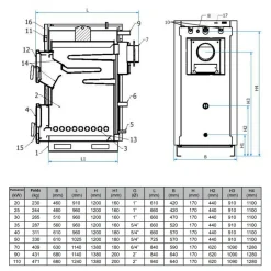 Ferroli - Houtketel - Fsb Plus - Oranje - 1200 X 460 X 960 Mm - 25 Kw
