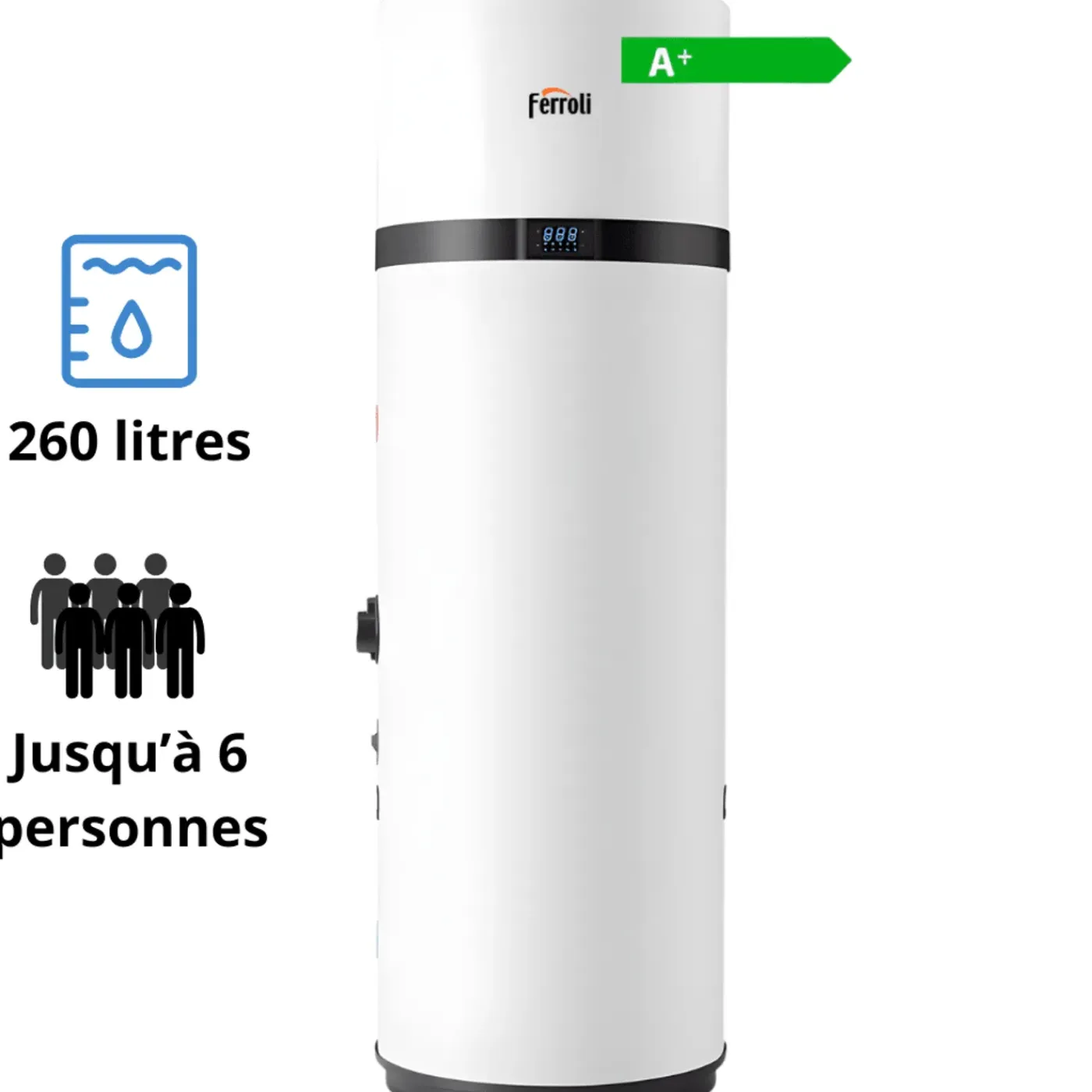 FERROLI - Thermodynamische Boiler - Oasis Tech Lt - 260 L