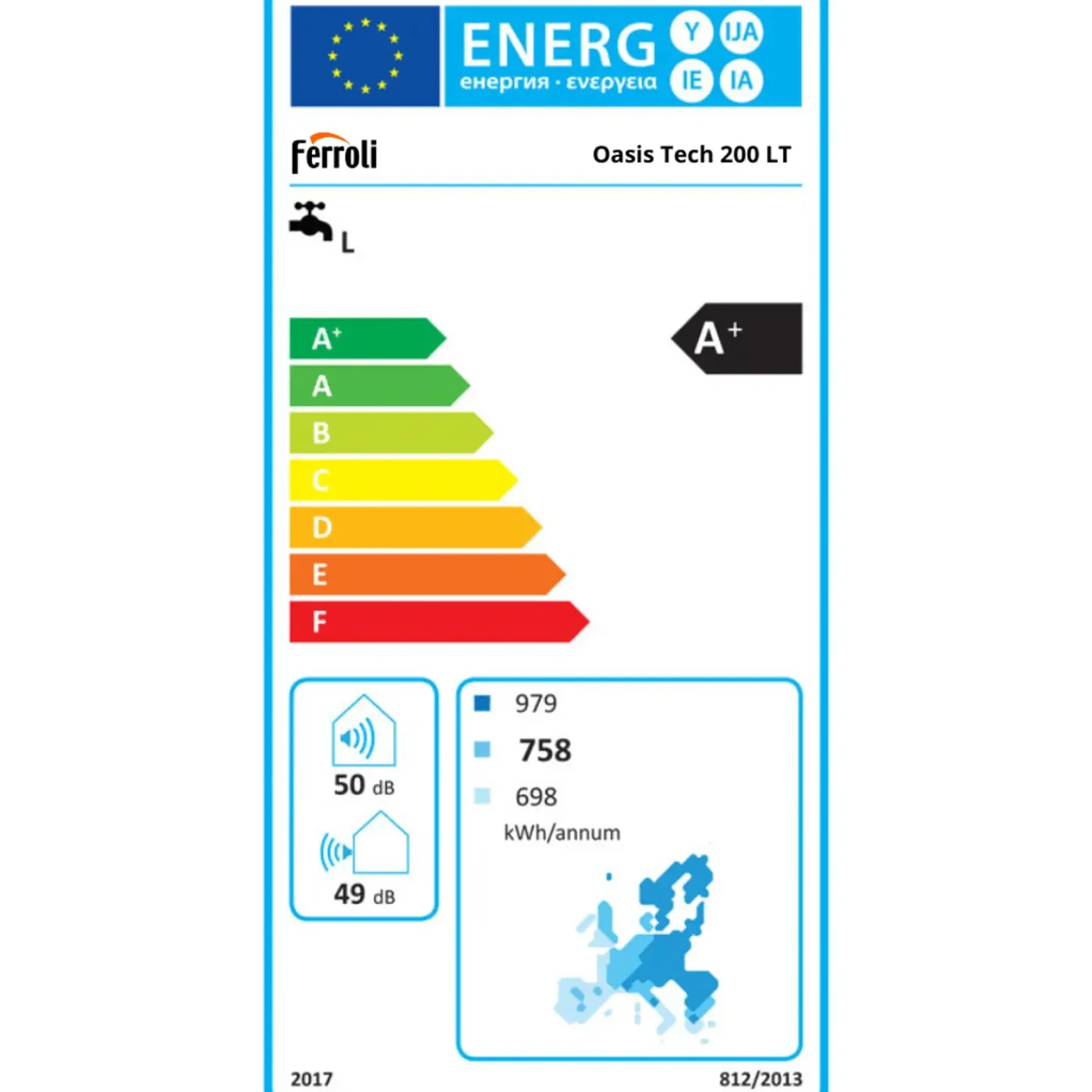 FERROLI - Thermodynamische Boiler - Oasis Tech Lt - 200 L