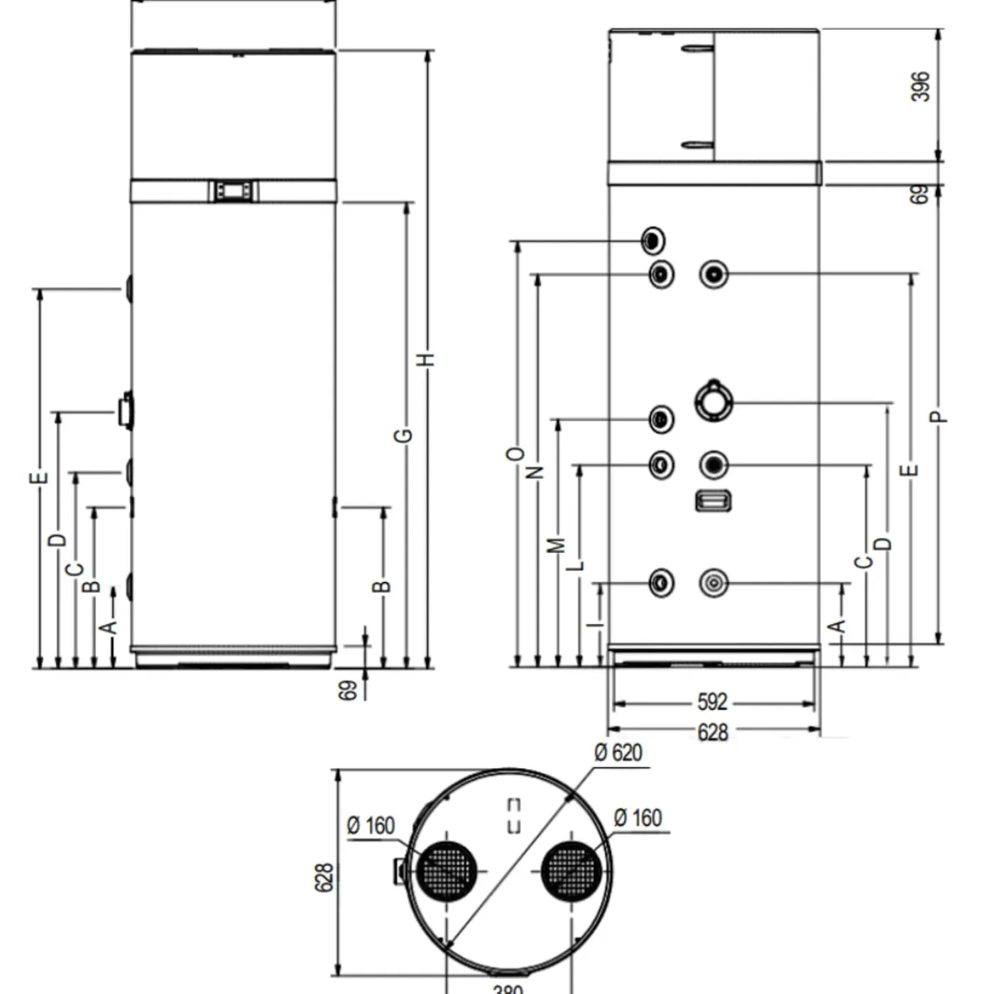 FERROLI - Thermodynamische Boiler - Oasis Tech Lt - 200 L