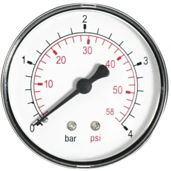 Ferro 60mm 6 BAR waterdrukmeter aansluiting achterzijde G1/4
