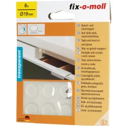 Fix-O-Moll Antislip Meubelpad - Zelfklevend - Polyurethaan - 19x2mm - Rechthoekig - 8 stuks