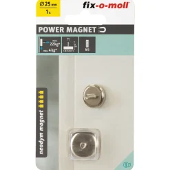 Fix-O-Moll Bevestigingsmagneet - Metrische Schroefdraad - Neodymium - Diameter 25mm