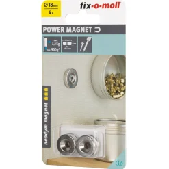 Fix-O-Moll Bevestigingsmagneet - Verzonken gat - Neodymium - Diameter 18mm - 4 stuks