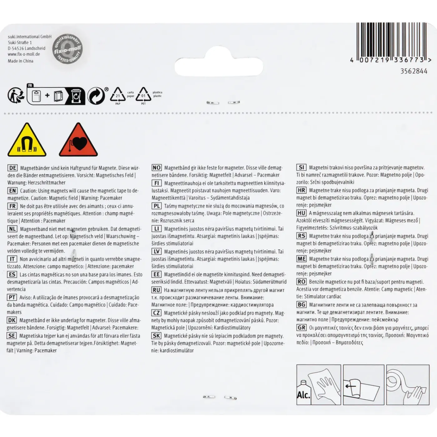 Fix-O-Moll Magneetband - Zelfklevend - Ferriet - 2500x20mm