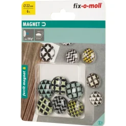 Fix-O-Moll magneet glasferriet 22mmx9mm 6 stk