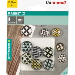 Fix-O-Moll magneet glasferriet 22mmx9mm 6 stk