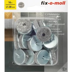 Fix-O-Moll Meubelglijder Parketglijders - Schroefbaar - Vilt - diam. 28mm - Rond - 16 stuks