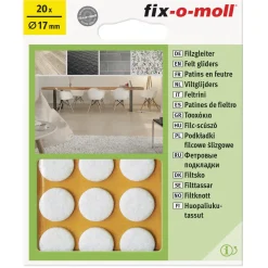 Fix-O-Moll Meubelglijder - Zelfklevend - Vilt - diam. 17mm - Rond - 20 Stuks