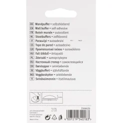 Fix-O-Moll stootdop - zelfklevend - zwart - rubber - diameter 40mm - 2 stuks