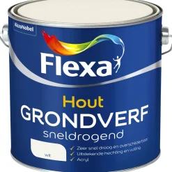 Flexa Grondverf Sneldrogend - Hout, Kunststof en Metaal - Ivoorwit - 2,5L