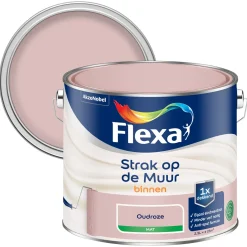 Flexa Strak Op De Muur Muurverf - Mat - Oudroze - 2,5L