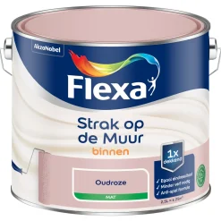 Flexa Strak Op De Muur Muurverf - Mat - Oudroze - 2,5L