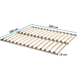 Flex Basic Dubbele Lattenbodem - Bedbodem Van 180x200cm Met Middenpoten - Beukenhout