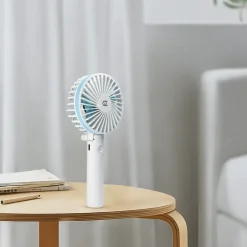FlinQ Draagbare Handventilator - Oplaadbaar - Vijf windsnelheden - Wit/Blauw