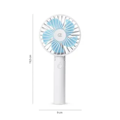 FlinQ Draagbare Handventilator - Oplaadbaar - Vijf windsnelheden - Wit/Blauw