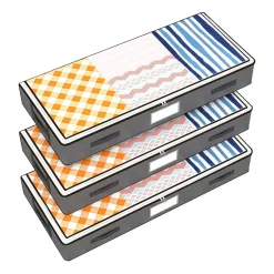 FLOKOO - Bed Organizer - Ruime Opbergzakken - Grijs - 3 Stuks - Onderbed Tas