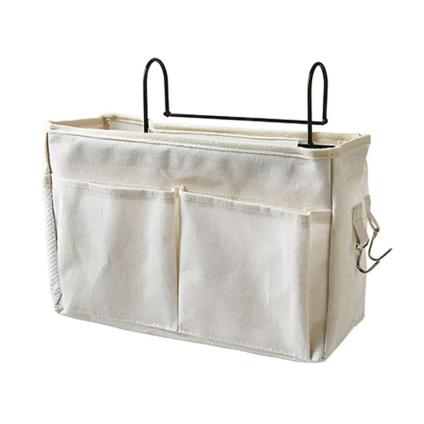 Flokoo - Bedside Pocket - Bed Opbergzak - Katoen - Wit