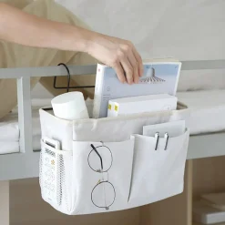 Flokoo - Bedside Pocket - Bed Opbergzak - Katoen - Wit