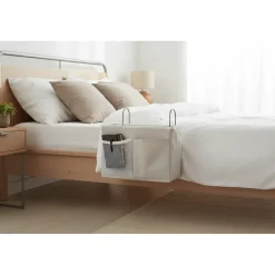 Flokoo - Bedside Pocket - Bed Opbergzak - Katoen - Lichtgrijs