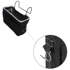 Flokoo - Bedside Pocket - Bed Opbergzak - Katoen - Zwart