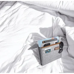 FLOKOO - Bedside Pocket - Licht Grijs - Vilten Opbergzak Voor Bed Of Bank