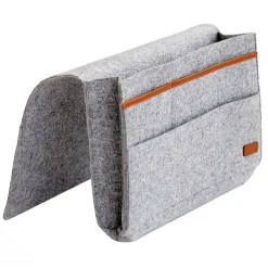 FLOKOO - Bedside Pocket - Licht Grijs - Vilten Opbergzak Voor Bed Of Bank