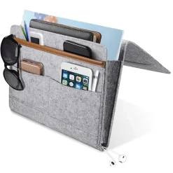 FLOKOO - Bedside Pocket - Licht Grijs - Vilten Opbergzak Voor Bed Of Bank
