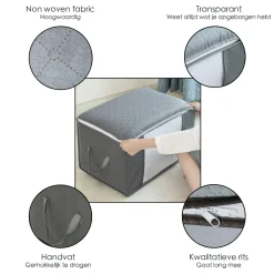Flokoo - Hoogwaardige Opbergtas Voor Kleding - 4 Stuks - Grijs