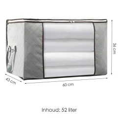 Flokoo - Hoogwaardige Opbergtas Voor Kleding - 4 Stuks - Grijs