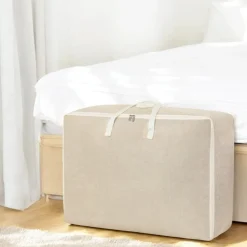Flokoo - Opbergzak Xxl Dekbed - Beige - 70 X 50 X 30 Cm