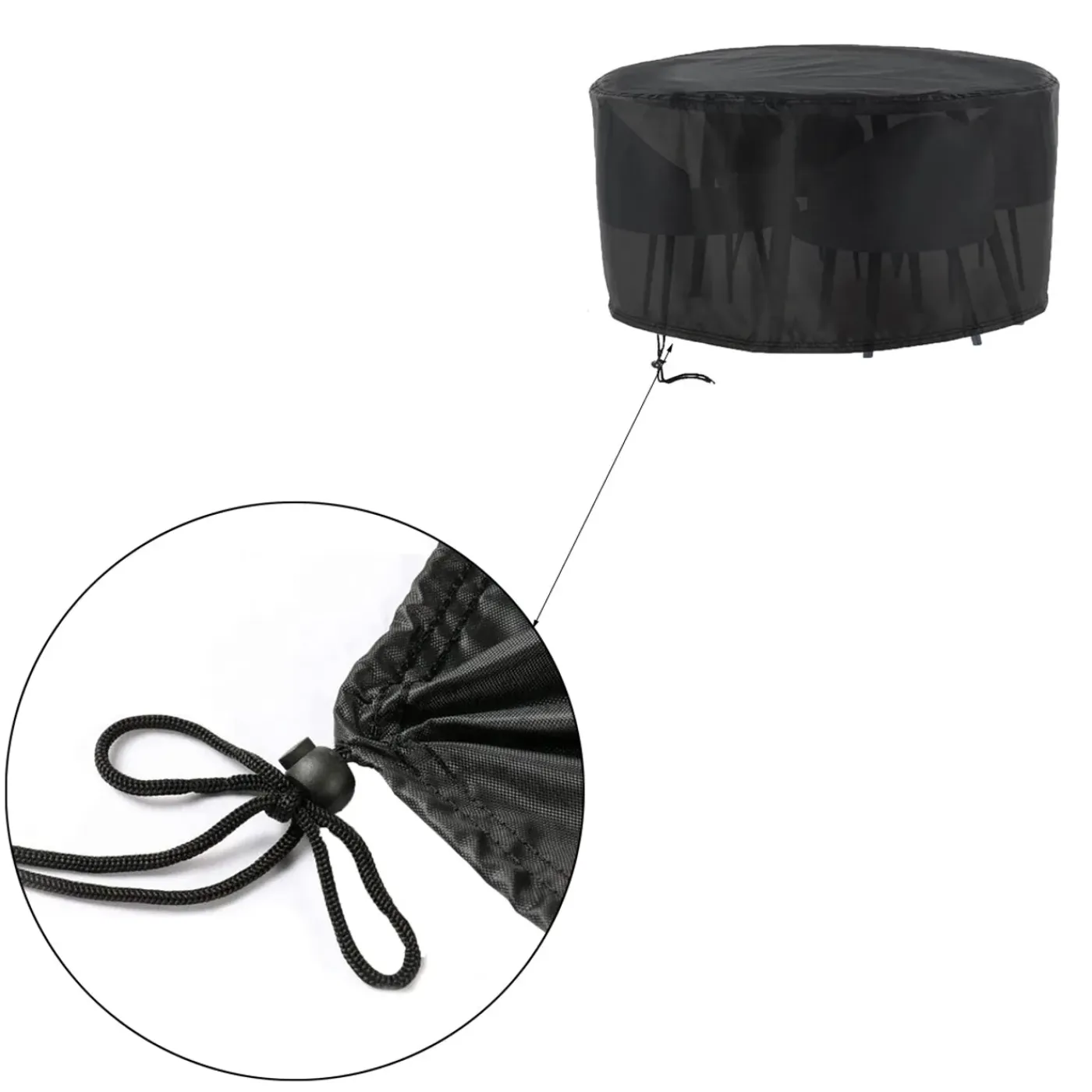 FLOKOO - Tuinmeubelhoes Rond - 230 Cm X 110 Cm - Zwart - Beschermhoes Voor Je Tuinset