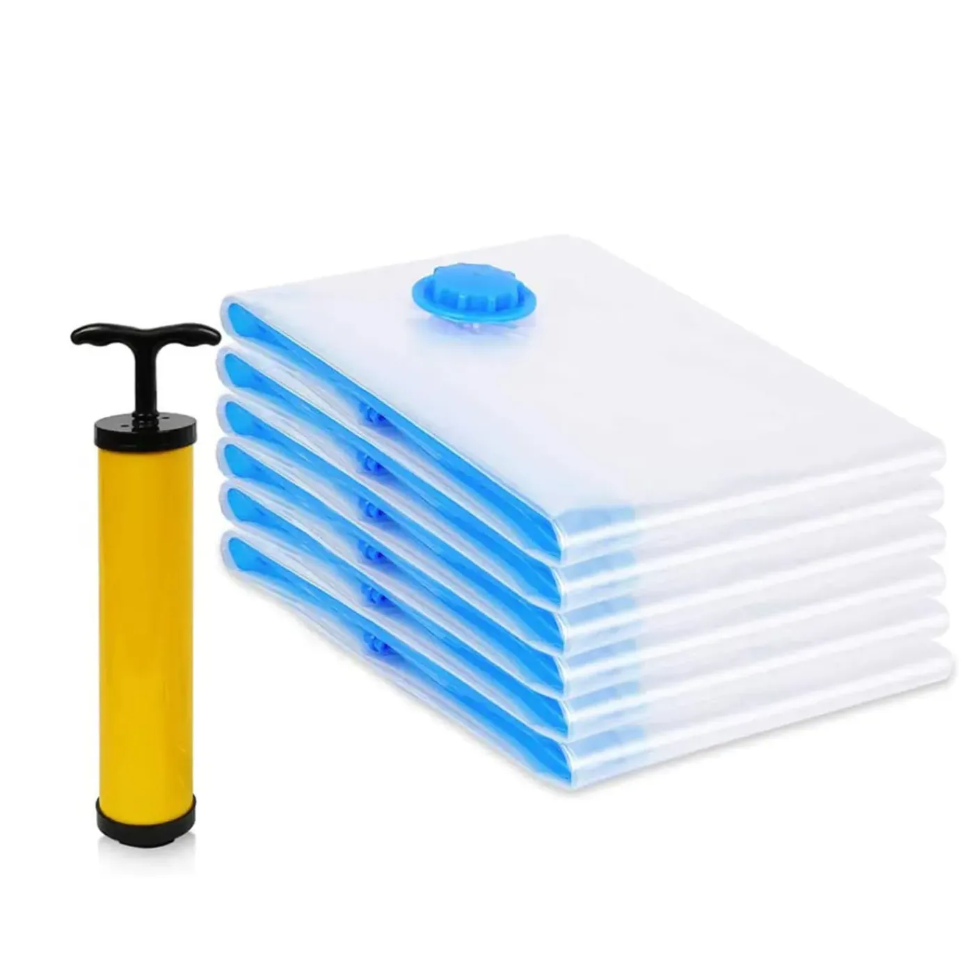 FLOKOO - Vacuüm Opbergzakken - 6 Stuks - Inclusief Handpomp - 80cm X 100cm X 2cm