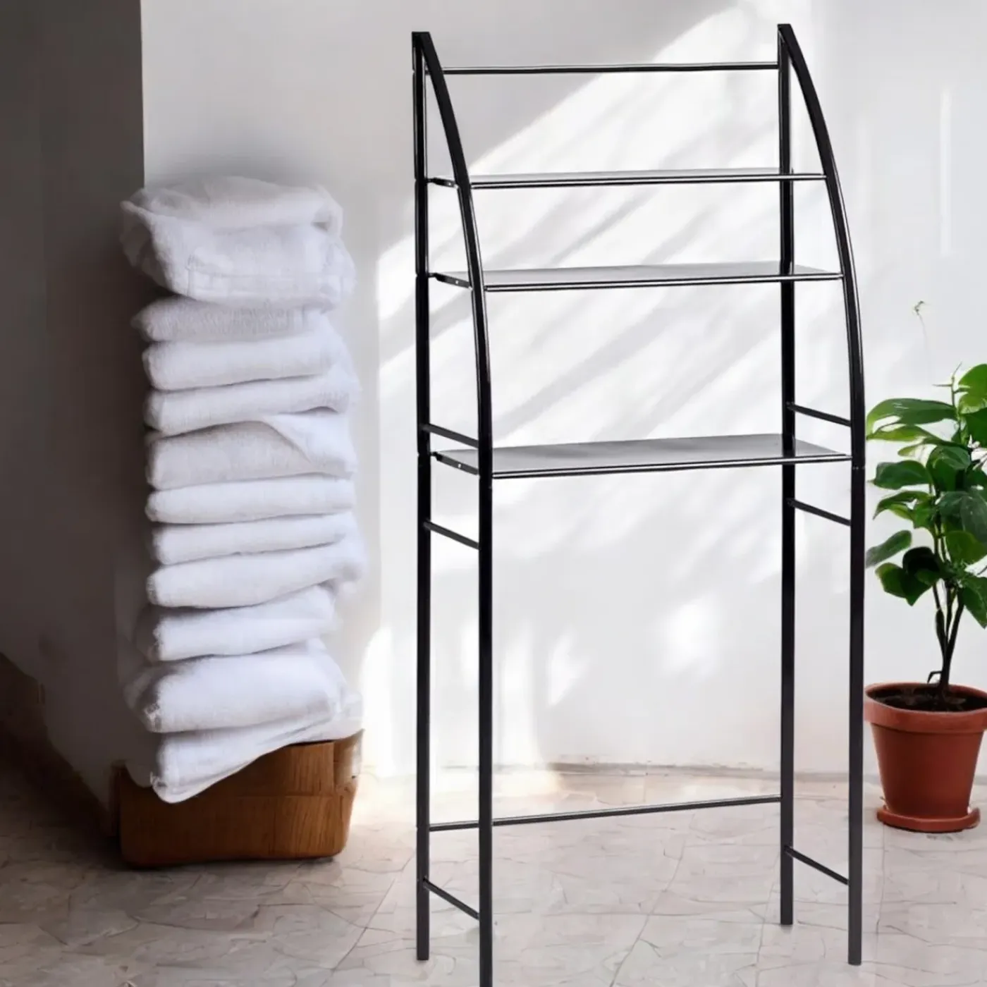 FLOKOO - Wasmachine Ombouw - Zwart - Universeel - Wasmachine Organizer