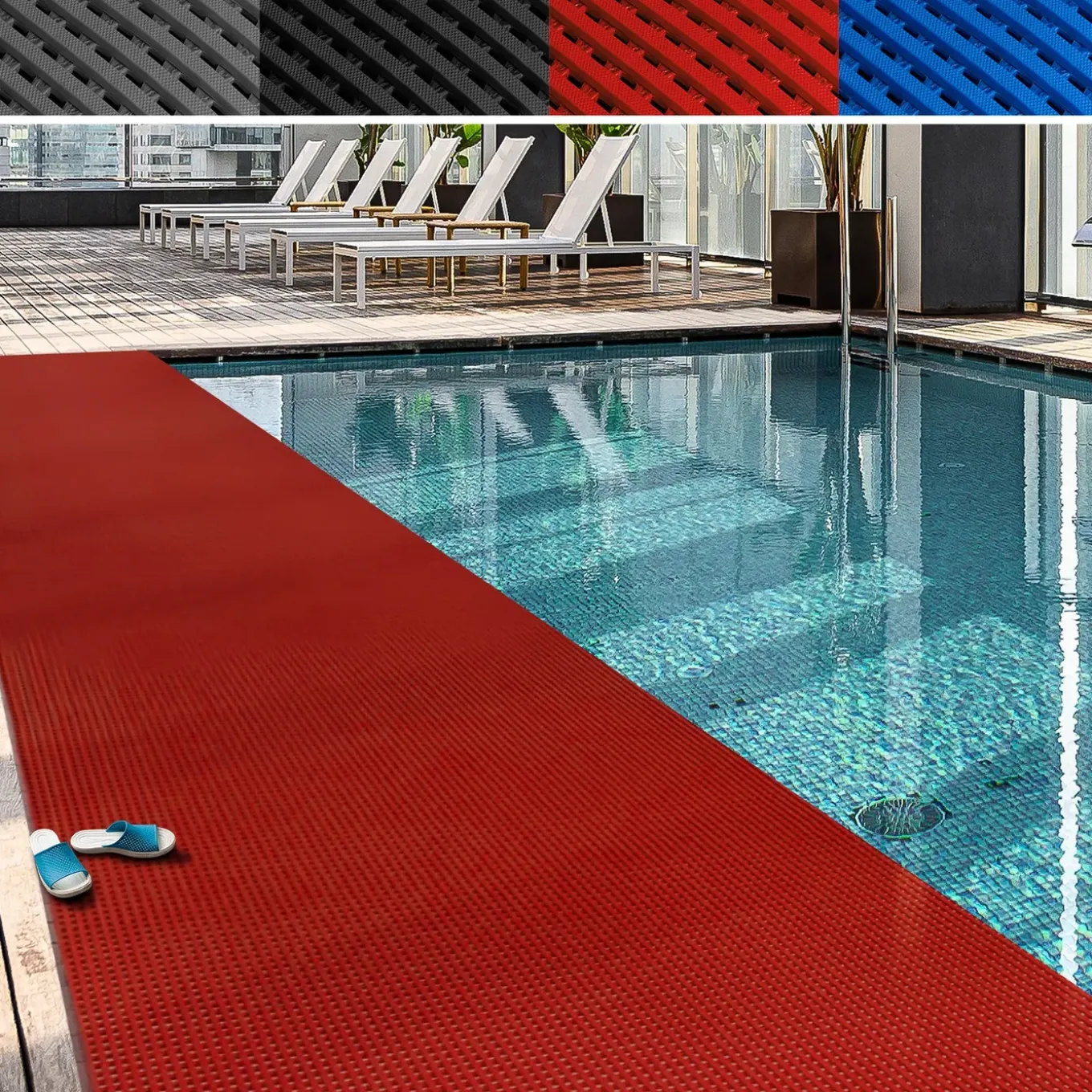 Floordirekt - Anti-slip Mat, Adria, Rood, 120 X 50 Cm