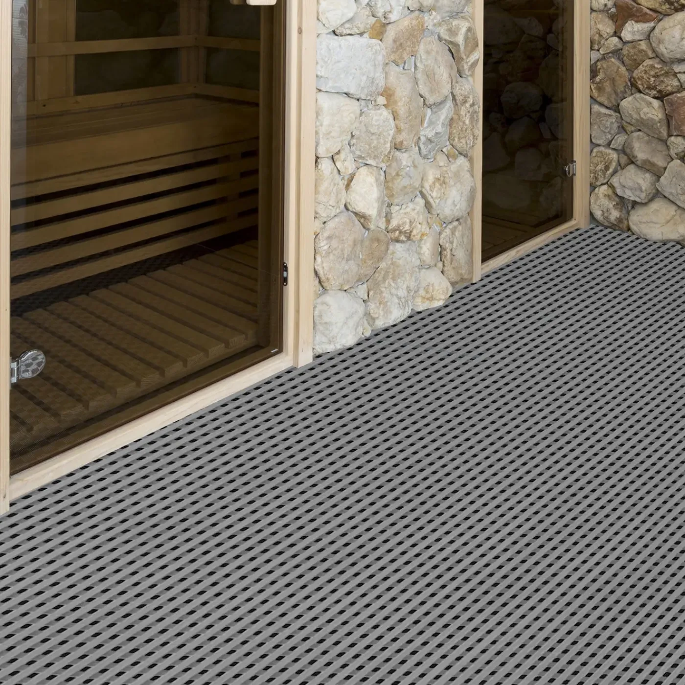 Floordirekt - Anti-slip Mat, Adria, Grijs, 120 X 400 Cm