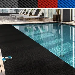 Floordirekt - Antislip Zwembadvloerkleed Adria, 12 Mm Dik, Zwart, 120 X 350 Cm