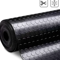 Floordirekt - Rubber Loper, Rubbermat, Circel, 3 Mm, Zwart, 120 X 300 Cm
