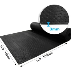 Floordirekt - Rubber Loper, Rubbermat, Circel, 3 Mm, Zwart, 150 X 150 Cm
